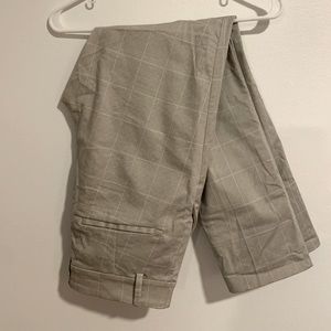 H&M stretchy dress pants in grey plaid